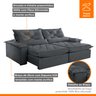 Sofá Retrátil e Reclinável 4 Lugares 220cm Diamond Super Pillow  - 5