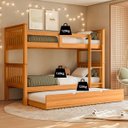 Ver imagem 3 de Treliche Solteiro Madeira Maciça Reforçada C/ Cama Auxiliar