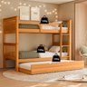Treliche Solteiro Madeira Maciça Reforçada C/ Cama Auxiliar - 3