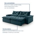 Ver mais imagens de Sofá Retrátil e Reclinável 3 Lugares 240cm Diamond Super Pillow Azul Veludo Marinho