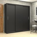 Ver imagem 2 de Guarda Roupa Roupeiro Clarice 3 Portas de Correr 4 Gavetas Carioca Preto