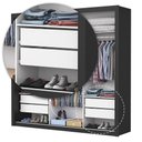 Ver imagem 6 de Guarda Roupa Roupeiro Clarice 3 Portas de Correr 4 Gavetas Carioca Preto
