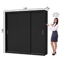 Ver imagem 3 de Guarda Roupa Roupeiro Clarice 3 Portas de Correr 4 Gavetas Carioca Preto