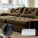 Ver mais imagens de Sofá Retrátil e Reclinável 3 Lugares 240cm Diamond Super Pillow Veludo Marrom