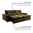 Ver imagem 4 de Sofá Retrátil e Reclinável 3 Lugares 240cm Diamond Super Pillow Veludo Marrom