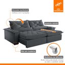 Ver imagem 2 de Sofá Retrátil e Reclinável 4 Lugares 240cm Diamond Super Pillow 