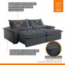 Sofá Retrátil e Reclinável 4 Lugares 240cm Diamond Super Pillow  - 4