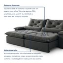 Ver imagem 6 de Sofá Retrátil e Reclinável 4 Lugares 240cm Diamond Super Pillow