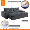 Ver imagem 5 de Sofá Retrátil e Reclinável 4 Lugares 240cm Diamond Super Pillow 