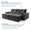 Ver imagem 5 de Sofá Retrátil e Reclinável 4 Lugares 240cm Diamond Super Pillow