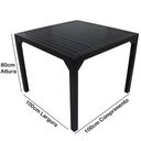 Ver imagem 3 de Mesa Quadrada Haiti 100cm Tampo Ripado em Alumínio Trama Preto