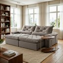 Ver imagem 1 de Sofá Retrátil e Reclinável 3 Lugares 280cm Diamond Super Pillow Veludo Cinza