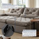 Ver mais imagens de Sofá Retrátil e Reclinável 3 Lugares 280cm Diamond Super Pillow Veludo Cinza