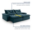 Ver imagem 4 de Sofá Retrátil e Reclinável 3 Lugares 280cm Diamond Super Pillow Azul Veludo Marinho