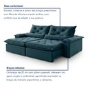 Ver mais imagens de Sofá Retrátil e Reclinável 3 Lugares 280cm Diamond Super Pillow Azul Veludo Marinho