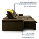 Ver imagem 4 de Sofá Retrátil e Reclinável 3 Lugares 280cm Diamond Super Pillow Veludo Marrom