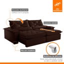 Ver imagem 2 de Sofá Retrátil e Reclinável 5 Lugares 280cm Diamond Super Pillow