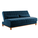 Ver imagem 3 de Sofa Cama Veneza 1,80 Reclinável 3 Lugares Veludo Azul - Casa Giulia