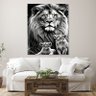 Quadro Decorativo Animais Leão e Seus Filhotes - 200x120 Cm - 3
