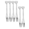 Mini Garfos Para Petiscos Aço Inox Coração 06 Peças Unyhome UD210101 - 1