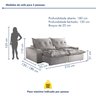 Sofá Retrátil e Reclinável 3 Lugares 210cm Avalon Super Pillow  - 3