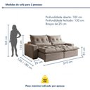 Ver imagem 3 de Sofá Retrátil e Reclinável 2 Lugares 210cm Avalon Super Pillow Veludo Cinza