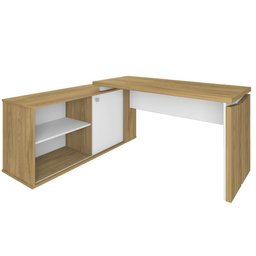 Mesa para Escritório Escrivaninha Home Office Orly A02 Olmo Branco - Lyam Decor - 1