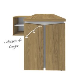 Mesa para Escritório Escrivaninha Home Office Orly A02 Olmo Branco - Lyam Decor - 7