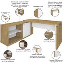 Ver imagem 3 de Mesa para Escritório Escrivaninha Home Office Orly A02 Olmo Branco - Lyam Decor