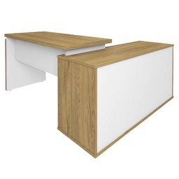 Mesa para Escritório Escrivaninha Home Office Orly A02 Olmo Branco - Lyam Decor - 6