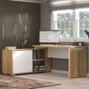 Ver imagem 2 de Mesa para Escritório Escrivaninha Home Office Orly A02 Olmo Branco - Lyam Decor