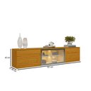 Ver imagem 4 de Rack para TV até 60 Polegadas Luminare 3 Portas com Vidro e LED 100% MDF Naturale - Gelius