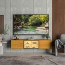 Ver imagem 1 de Rack para TV até 60 Polegadas Luminare 3 Portas com Vidro e LED 100% MDF Naturale - Gelius