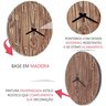 Relógio Parede Grande de Madeira Rústico Decoração Verniz Cozinha Sala Área de Festas 48cm - 3