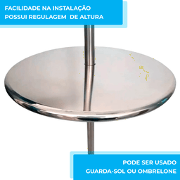 Mesa De Inox Redonda 60cm Para Piscna Igasol Mesa Inox R60 - 2