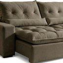 Ver imagem 6 de Sofá Retrátil e Reclinável 2 Lugares 210cm Avalon Super Pillow Veludo Marrom