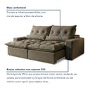 Ver imagem 4 de Sofá Retrátil e Reclinável 2 Lugares 210cm Avalon Super Pillow Veludo Marrom