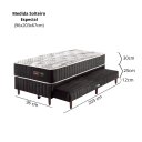 Ver imagem 4 de Auxiliar Cama Box Colchão Solteiro Especial 96x203x67cm com Molas Ensacadas Denver Black
