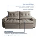 Ver mais imagens de Sofá Retrátil e Reclinável 4 Lugares Poliester Veludo Cinza