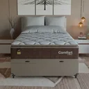 Ver mais imagens de Cama Box Baú Viúva + Colchão Comfort Class Pillow Top Marrom/suede Bege