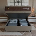 Ver imagem 6 de Cama Box Baú Viúva + Colchão Comfort Class Pillow Top Marrom/suede Bege