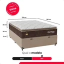 Ver imagem 5 de Cama Box Baú Viúva + Colchão Comfort Class Pillow Top Marrom/suede Bege