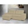 Sofá Retrátil e Reclinável 4 Lugares Alto Padrão Luxo 2,30m Brasilia - Suede Bege Areia - 1