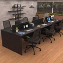 Ver imagem 3 de Conjunto Estação de Trabalho 6 Lugares com 6 Cadeiras de Escritório Ergonômicas - Preto