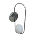 Ver imagem 1 de Arandela Sole Oval Cromado Polido com Esfera de Vidro Leitoso 1g9 Cod. 6075 - Metal Domado