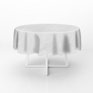 Toalha de Mesa Flanelada Redonda 135cm:branco