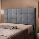 Ver imagem 2 de Cabeceira Cama Box Queen 160 Cm Estofada Suede Cinza Amassado Julia Speciale Home