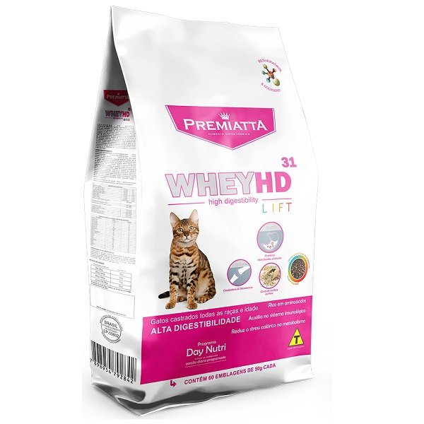 Raçao Wheyhd Lift Gatos Castrados Sc 1 Kg Premiatta 4035 - 1