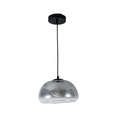 Pendente Pietra Sfera Preto Vidro Fumê 24,5cm 1g9