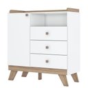 Ver imagem 1 de Cômoda Infantil Confete com Porta e 3 Gavetas Branco/jequitibá - Móveis Henn